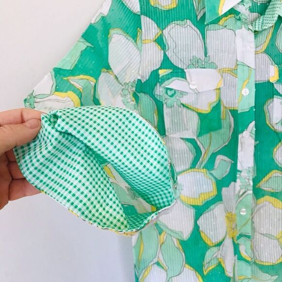 Alfred Dunner | womens floral tropical button up top - Picture 5 of 7